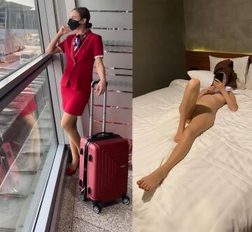 petite flight attendant, better on or off?