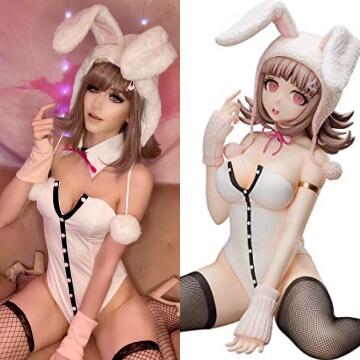 chiaki nanami bunny suit cosplay 🐰💕 from danganronpa