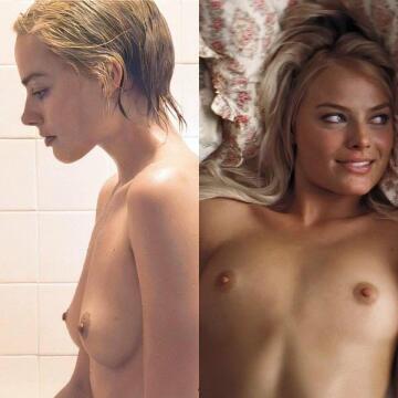 help me cum to margot robbie, the president of the itty bitty titty committee