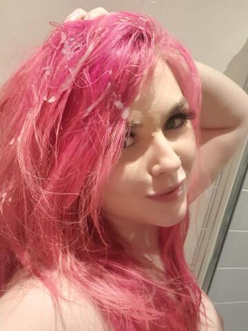 new pink hair used for target practise