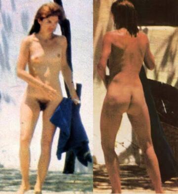 jackie kennedy onassis. fun fact: her then husband aristotle onassis arranged for paparazzis to click these photos of her sunbathing on skorpios, which then made way to larry flynt's penthouse. she was 43 when this pic was clicked in 1972