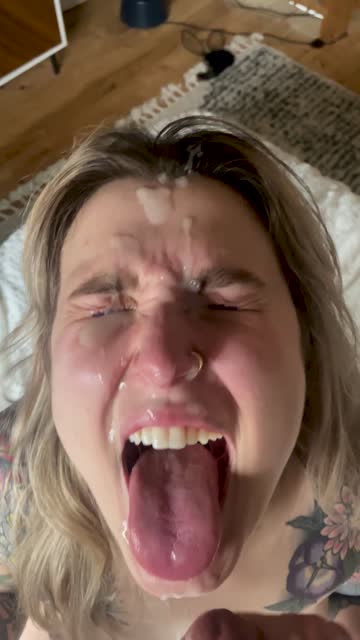 i only let guys with huge loads cum on my face like this