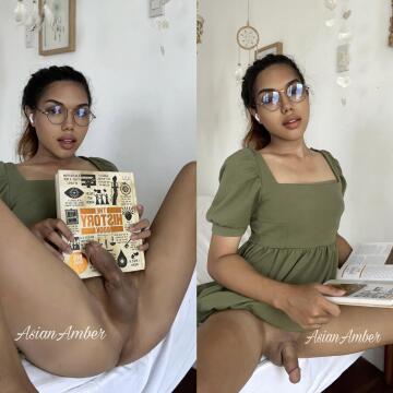 can you suck my girlycock while i’m studying? 😋💦