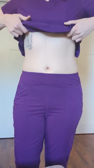 purple scrubs...tiny boobs