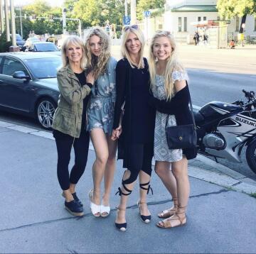 you taking grandma, daughter, mom, or daughter? some good genes in this family.