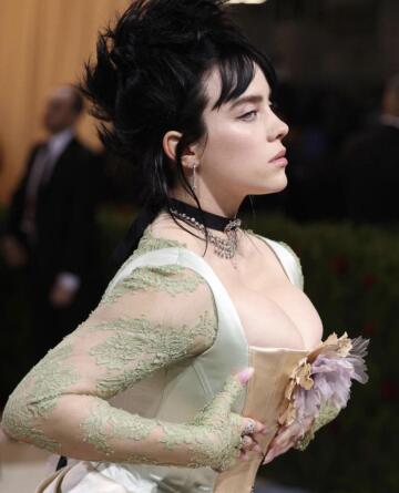 billie eilish's drass can barely contain her massive tits