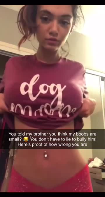 she had to prove to her brothers bully that her tits aren’t small