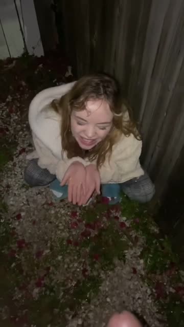 showering his slut outside