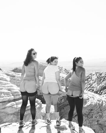 group of girls hiking