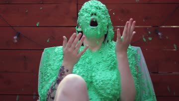 bratty topless girl gets slimed