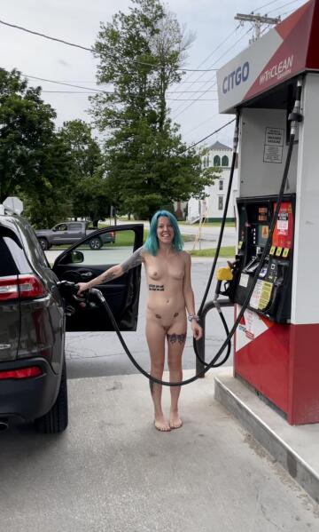 at the gas station