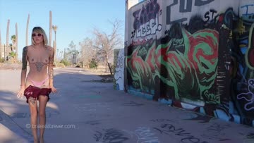 taking all her clothes off in an abandoned waterpark