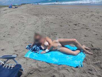 my wife loves being naked on the beach