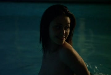 emmy rossum in her birthday suit in the pool