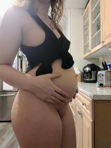would you fuck me with thick thighs and a baby bump?