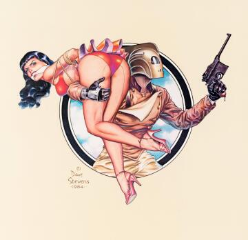 rocketeer and bettie page by dave stevens (1984)