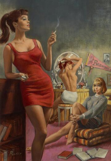 paul rader cover art for girls dormitory (1963)