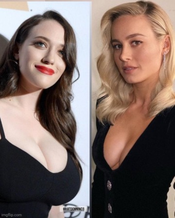 kat dennings and brie larson huge and big