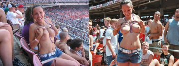 public flashing at a stadium