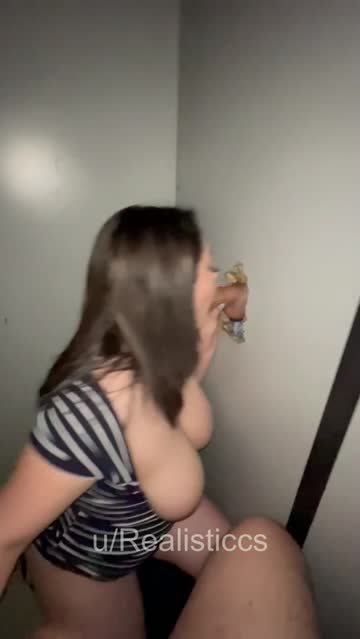 stranger sticks his cock through the glory and i begin to suck it in front of my man