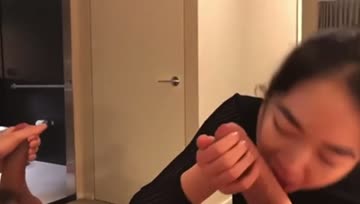 her asian bf was forced to stroke his own ricedick while she sucks bwc