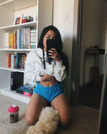 blue shorts