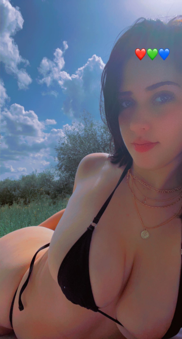 tanning outside in a micro-bikini :3