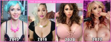 2015: welcome to my youtube channel! let's talk anime and nerd culture! 2016: ...and with 700cc's breasts, my body is now much more proportionate! 2020: ..yeah they're 1,600 cc's, but there's nothing wrong with wanting fake looking tits! 2022: i'm just wet holes for cock!💦