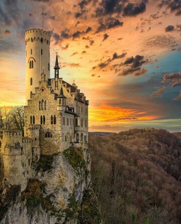 schloss lichtenstein, a gothic revival castle located in the swabian jura of southern germany