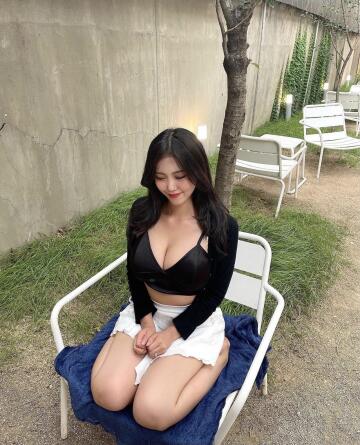 korean teen on her knees
