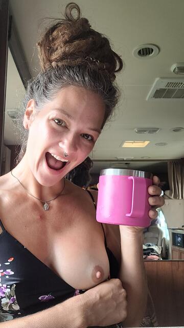 just one boob and some morning coffee ;)