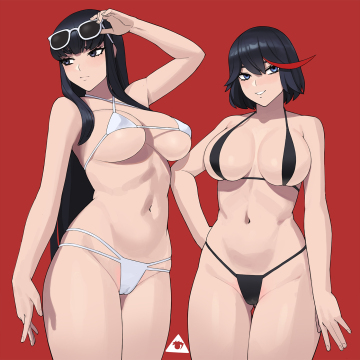 satsuki and ryuko in bikinis (donburikazoku) [kill la kill]