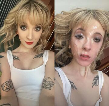 before & after cum selfies…