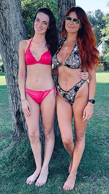 hot mother and daughter bikini duo