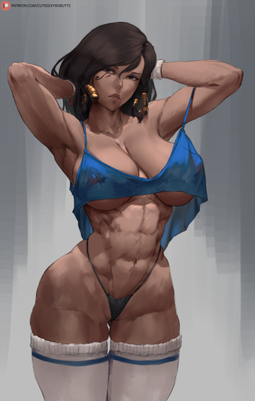 pharah's tanned abs (cutesexyrobutts)