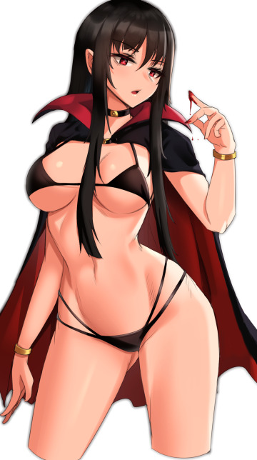 vampire girl black bikini