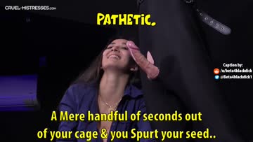 a handful of seconds out of your cage, and in her hands... 💦