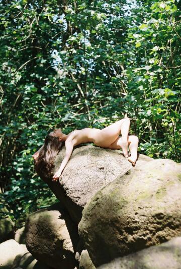 basking on a rock