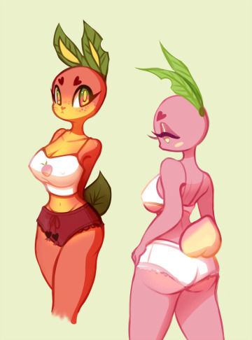 (artist; peach-nectarine [me] ) some rabbit gals. working on a personal mascot for myself. 🐇🍑