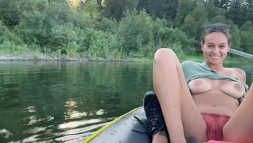 giving the people at the boat ramp one last look