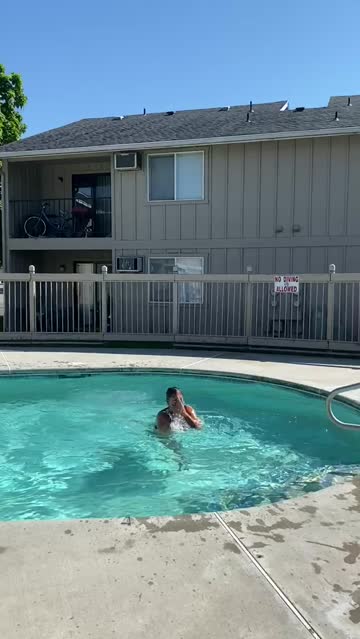 slip up at the apartment pool