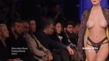 alejandra guilmant proudly showing off her big natural tits on the runway