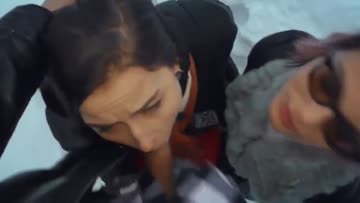 it's never too cold for the girls to share cum!