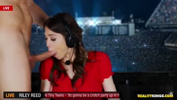 riley reid is interrupted during her sports coverage