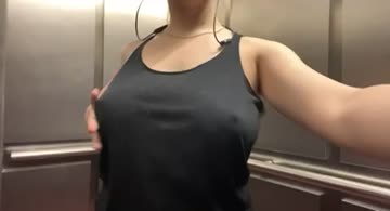 my jiggly tits in my apartment elevator because why not
