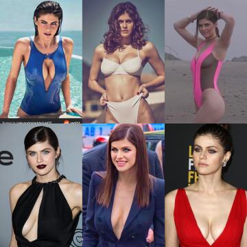 how do you prefer alex daddario? in a dress or in a swimsuit?