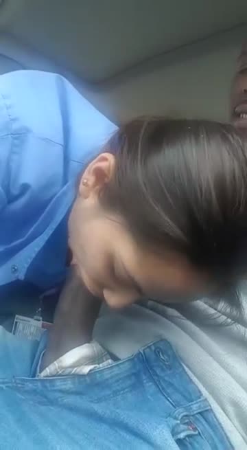 horny babe sucking her boyfriend in car link in comment