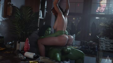 she-hulk x black widow - late night workout (amazonium) [marvel]