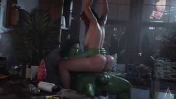 she-hulk & black widow, (amazonium3d) [marvel]