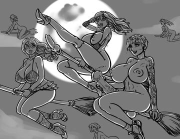 beastiverse art: world naked broom ride! (by chocboa)